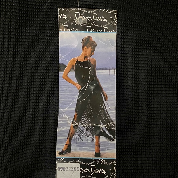 New long fringed black wrap around Latin dance skirt or pool coverup - Picture 3 of 8